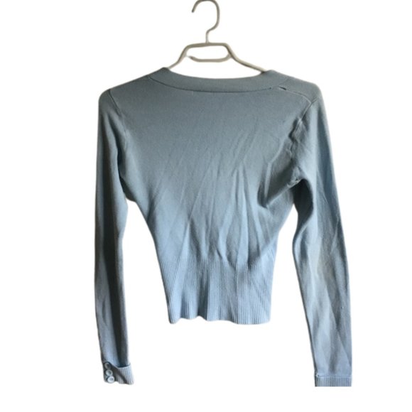 Costa Blanca Blue V-Neck Button Cardigan - Picture 2 of 3